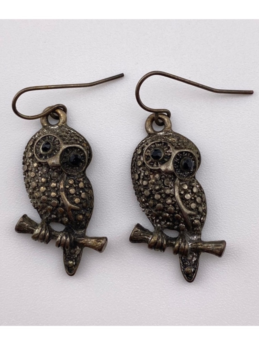 (8) Owls with Rhinestone Eyes Earrings